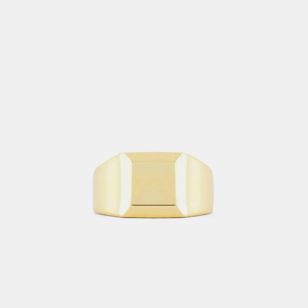 Gold Block Ring