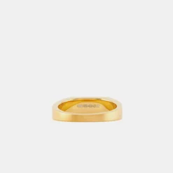 Gold Brushed Rectangle Ring