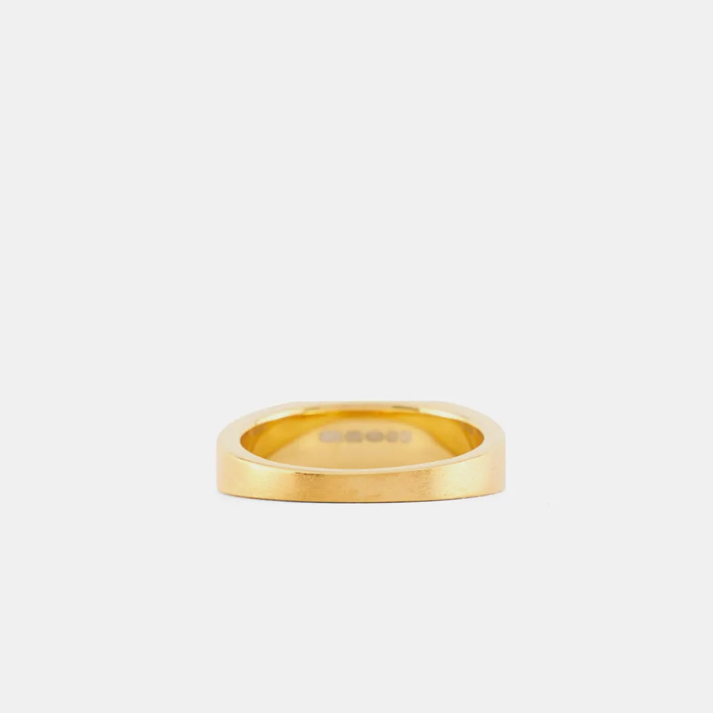 Gold Brushed Rectangle Ring