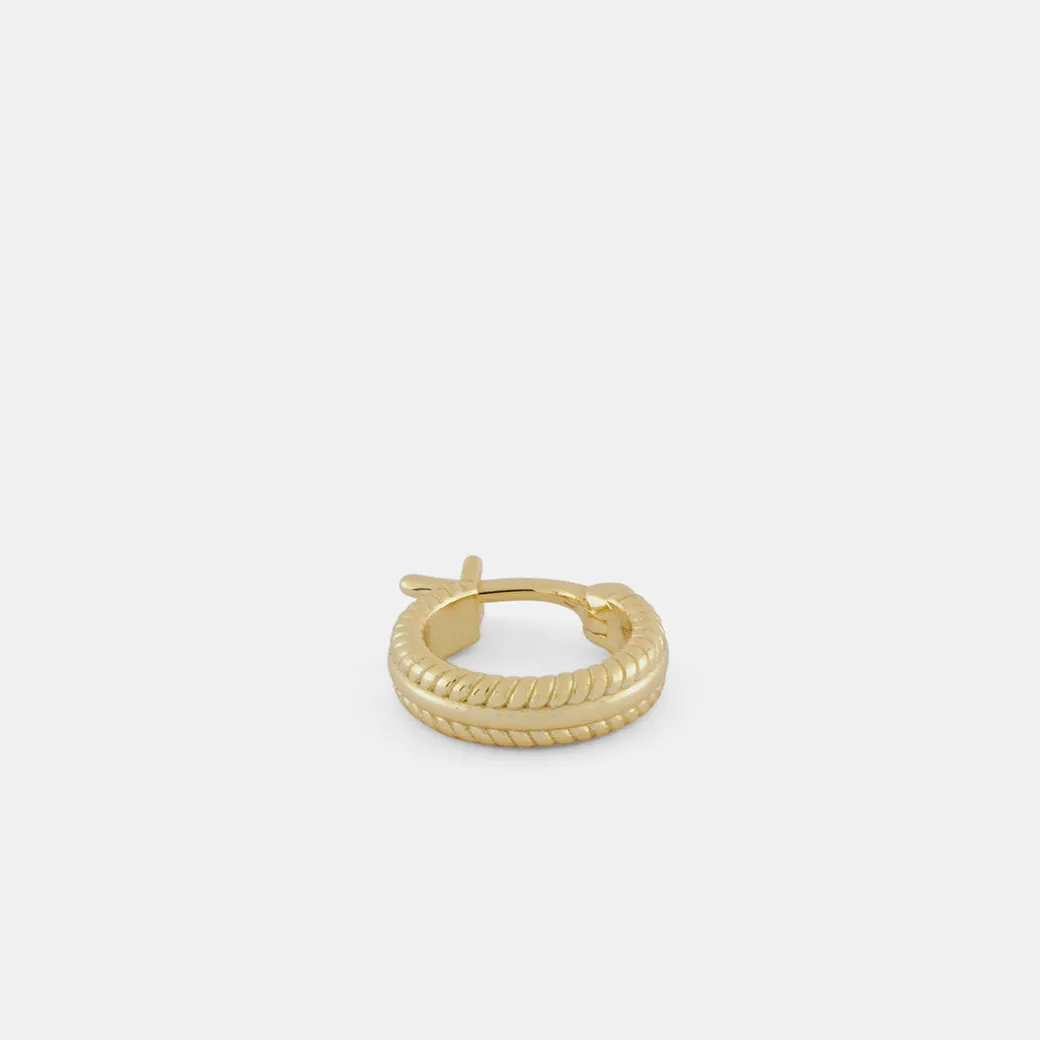 Gold Cable Hoop Earring