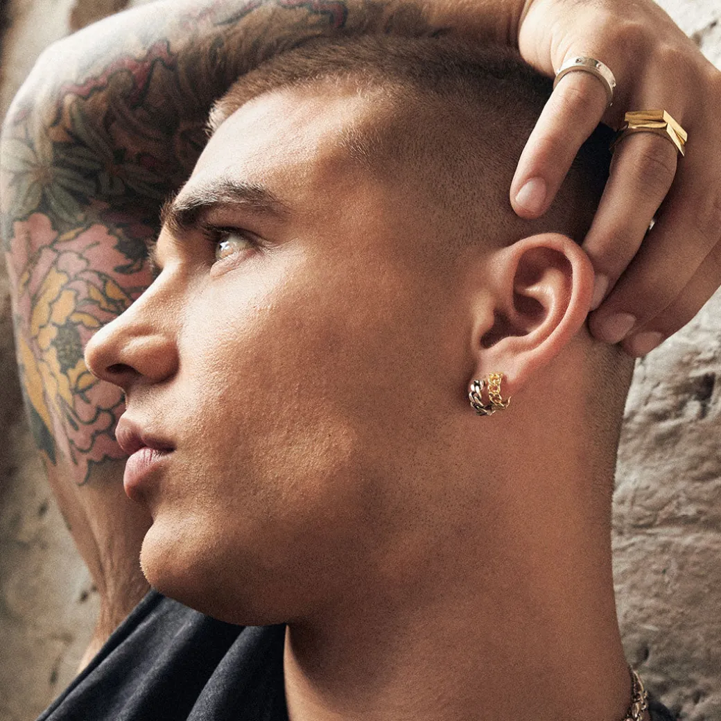 Gold Cuban Link Earring