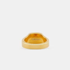 Gold Cushion Malachite Ring