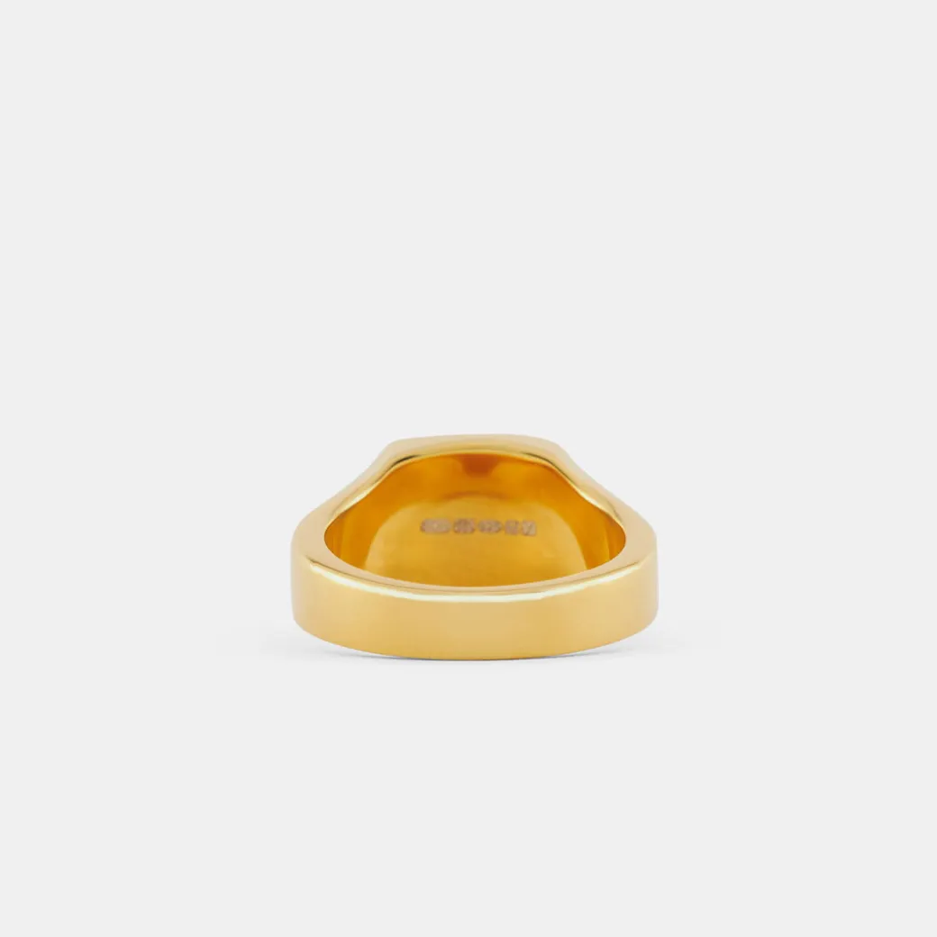 Gold Cushion Tigers Eye Ring
