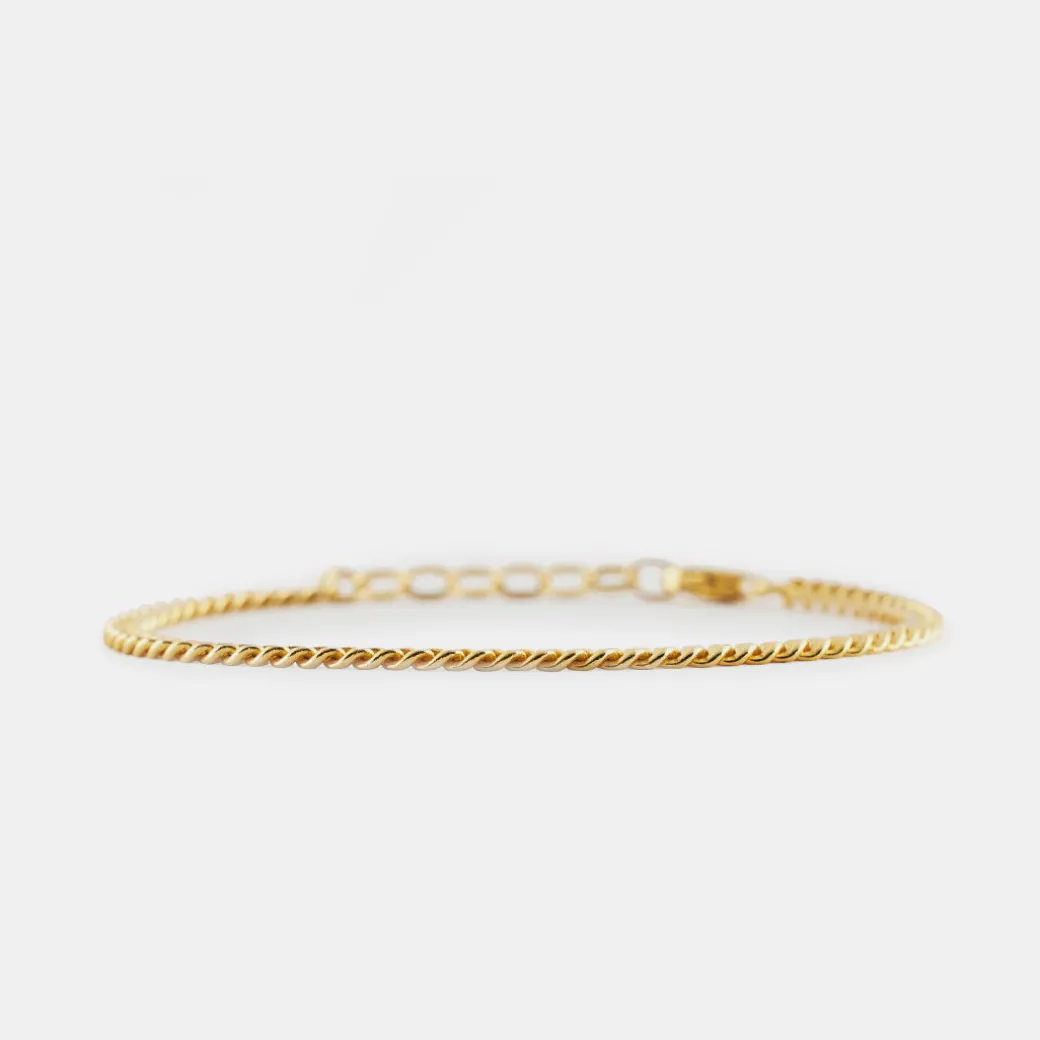 Gold Diamond Cut Bracelet