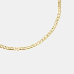 Gold Flat Cuban Chain Bracelet