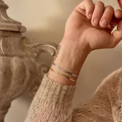 Gold Flat Cuban Chain Bracelet