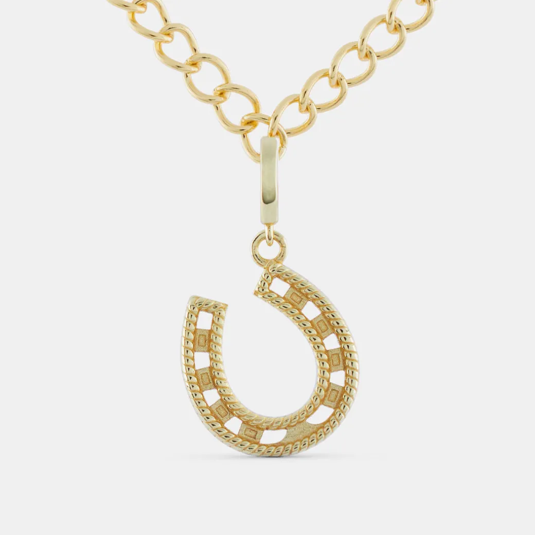 Gold Horseshoe Pendant