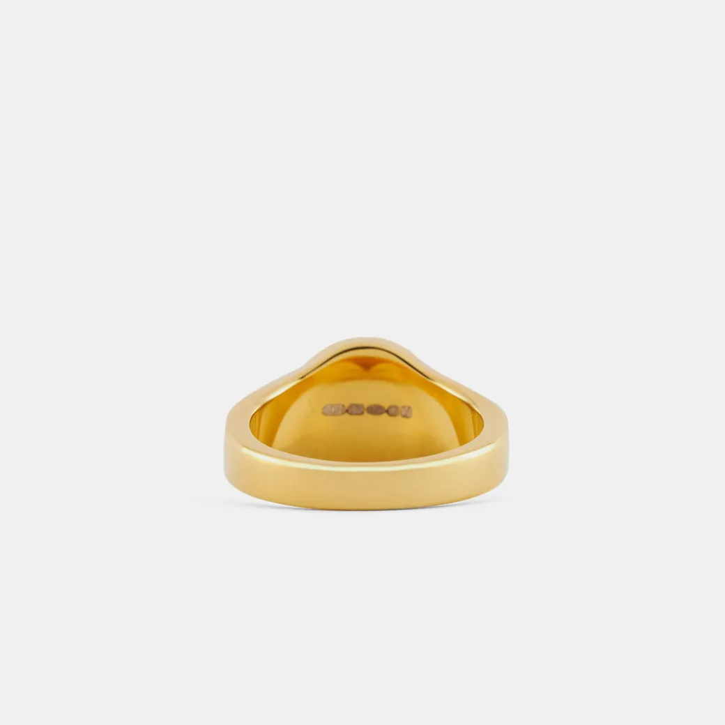 Gold Round Mother of Pearl Ring