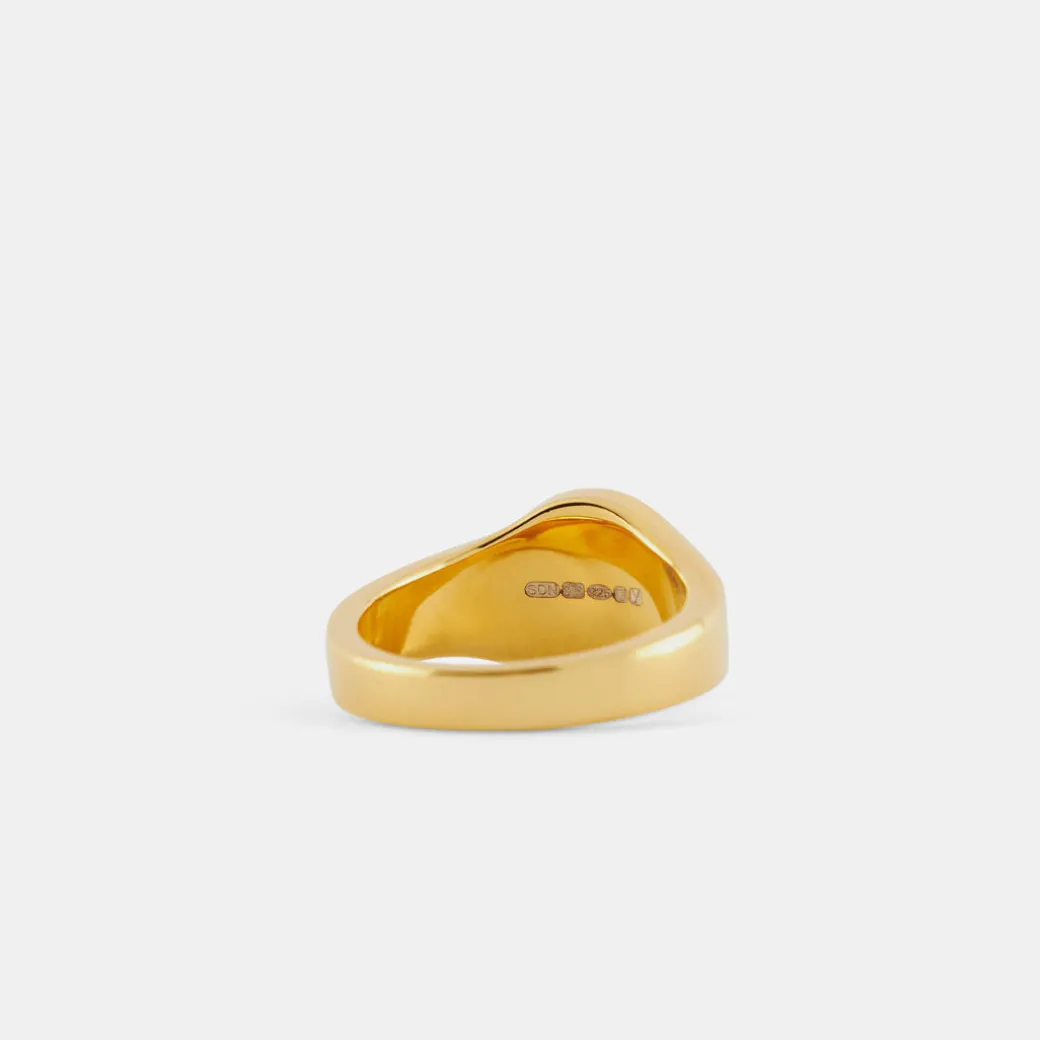 Gold Round Turquoise Ring