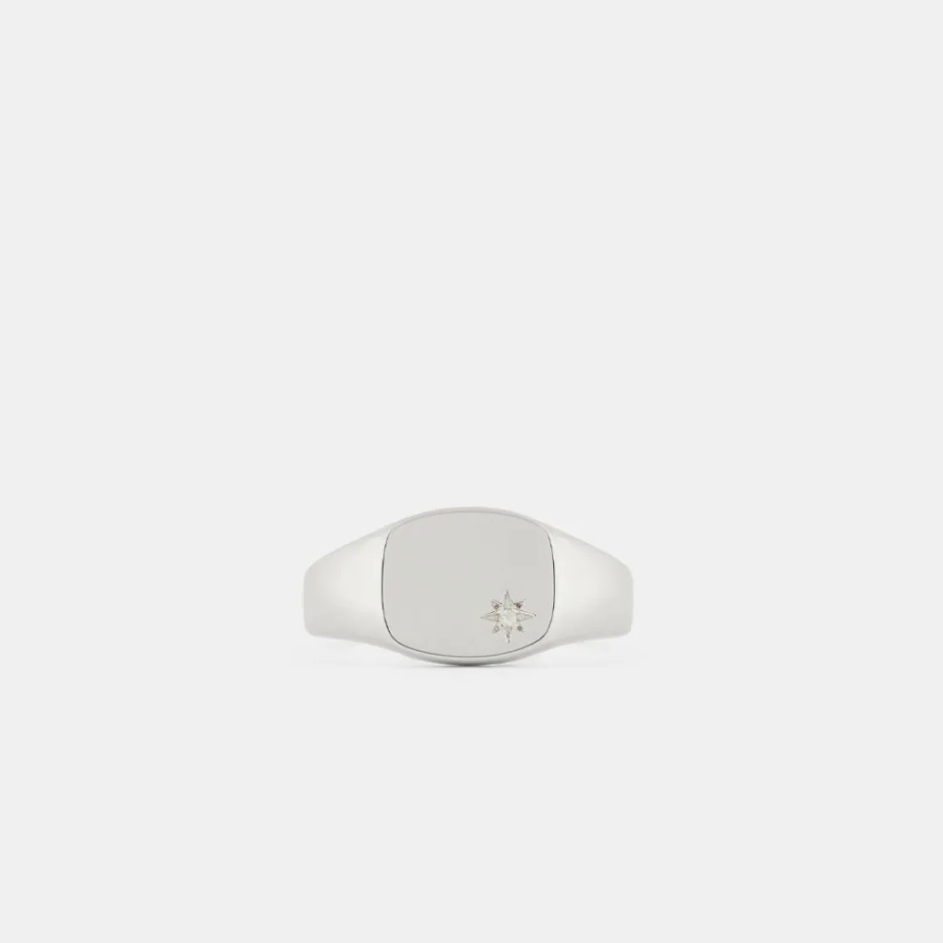 Silver Aquamarine Birthstone Ring