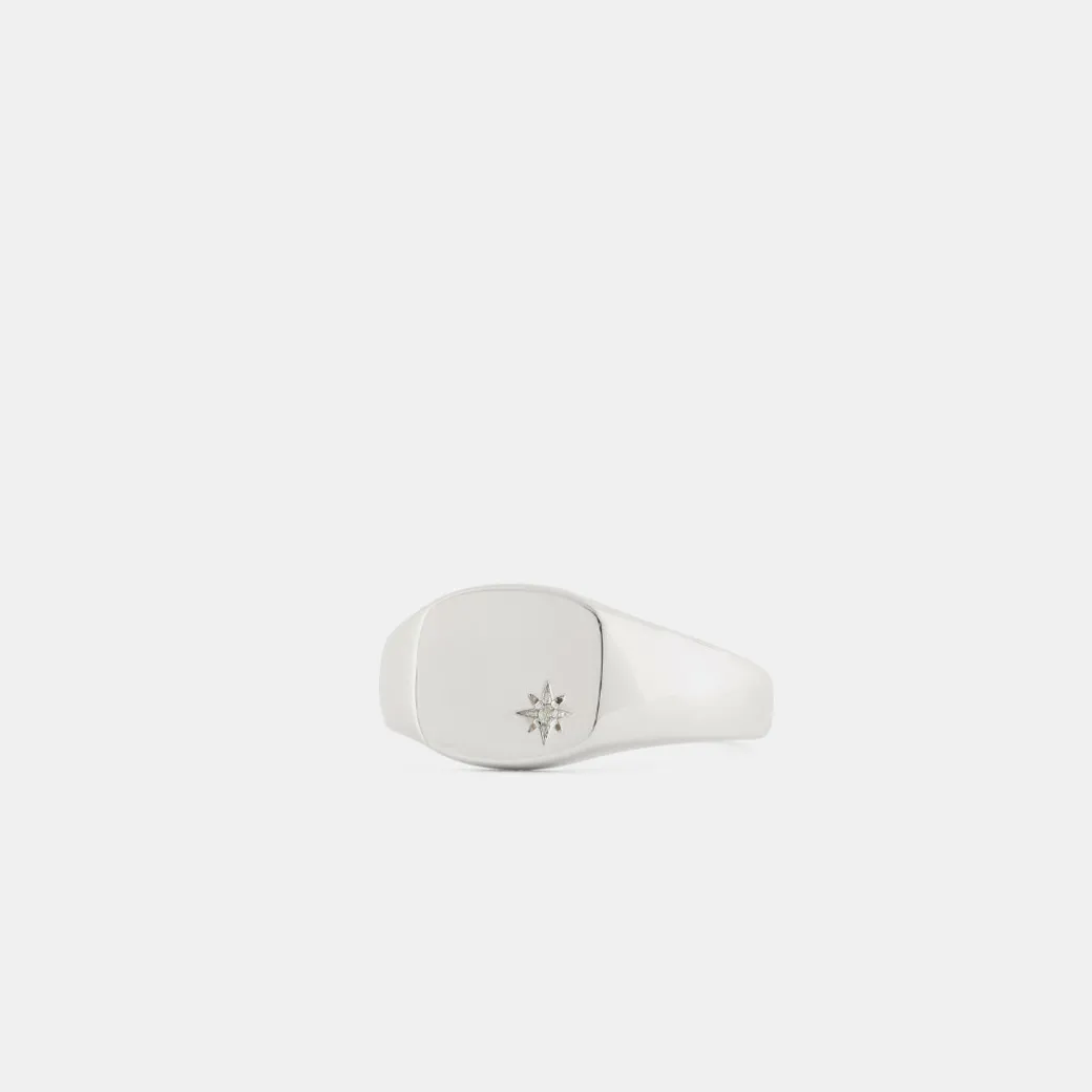 Silver Aquamarine Birthstone Ring