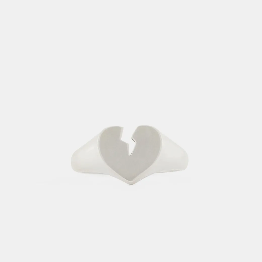 Silver Broken Heart Ring