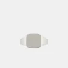 Silver Brushed Cushion Ring