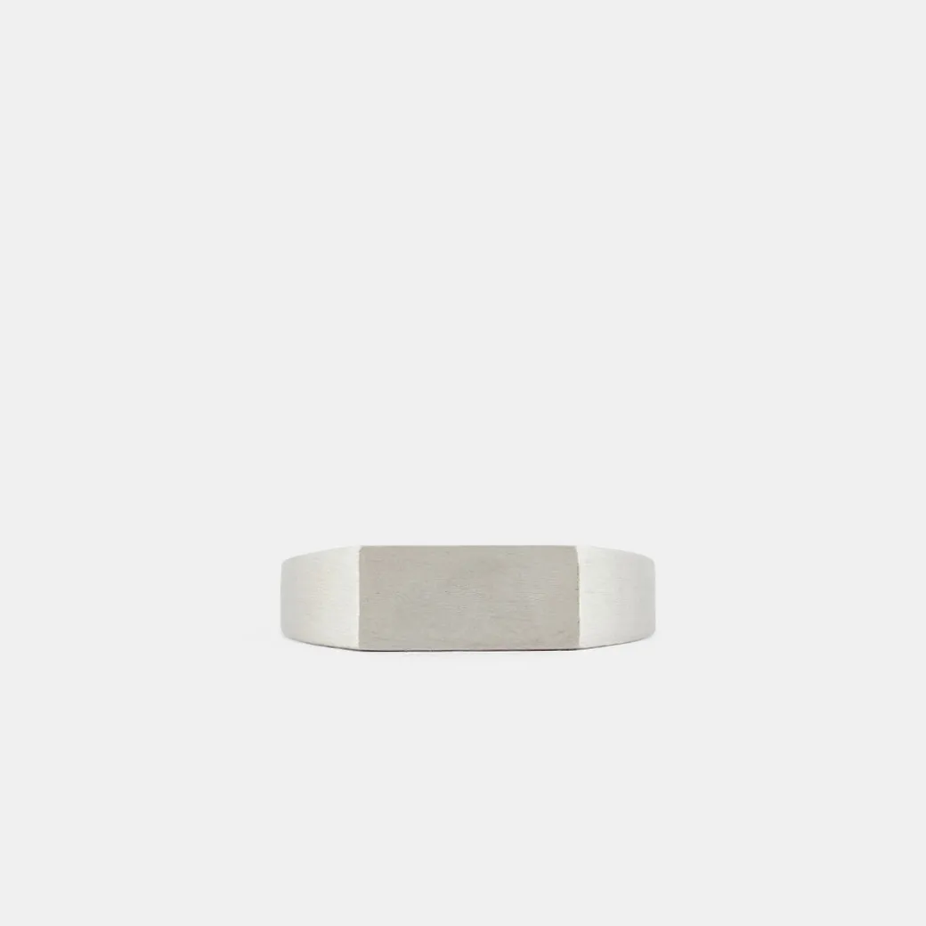 Silver Brushed Rectangle Ring