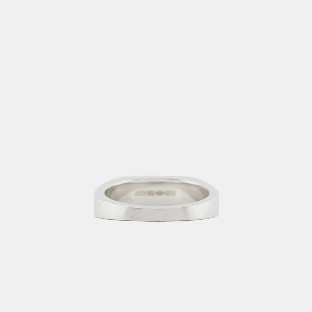 Silver Brushed Rectangle Ring