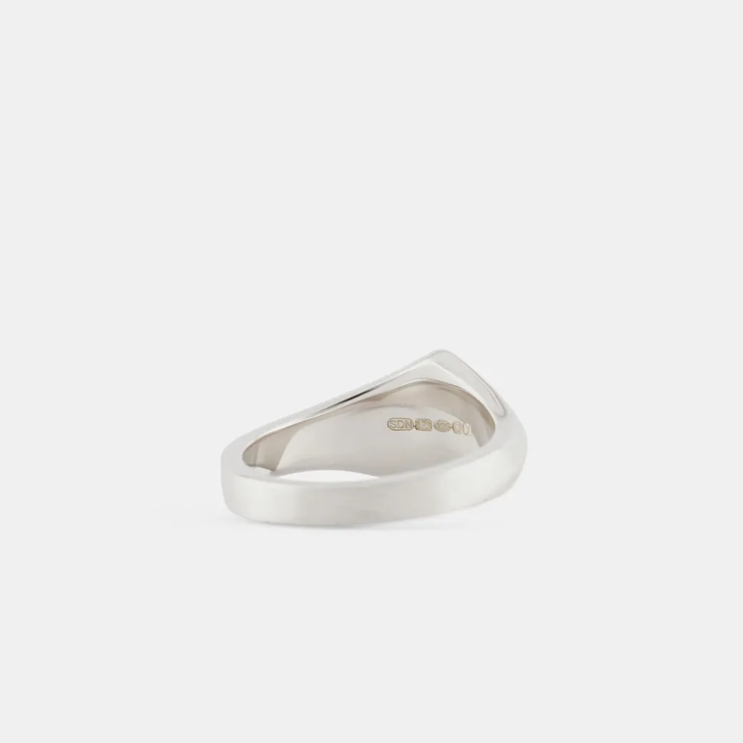 Silver Brushed Rhombus Ring