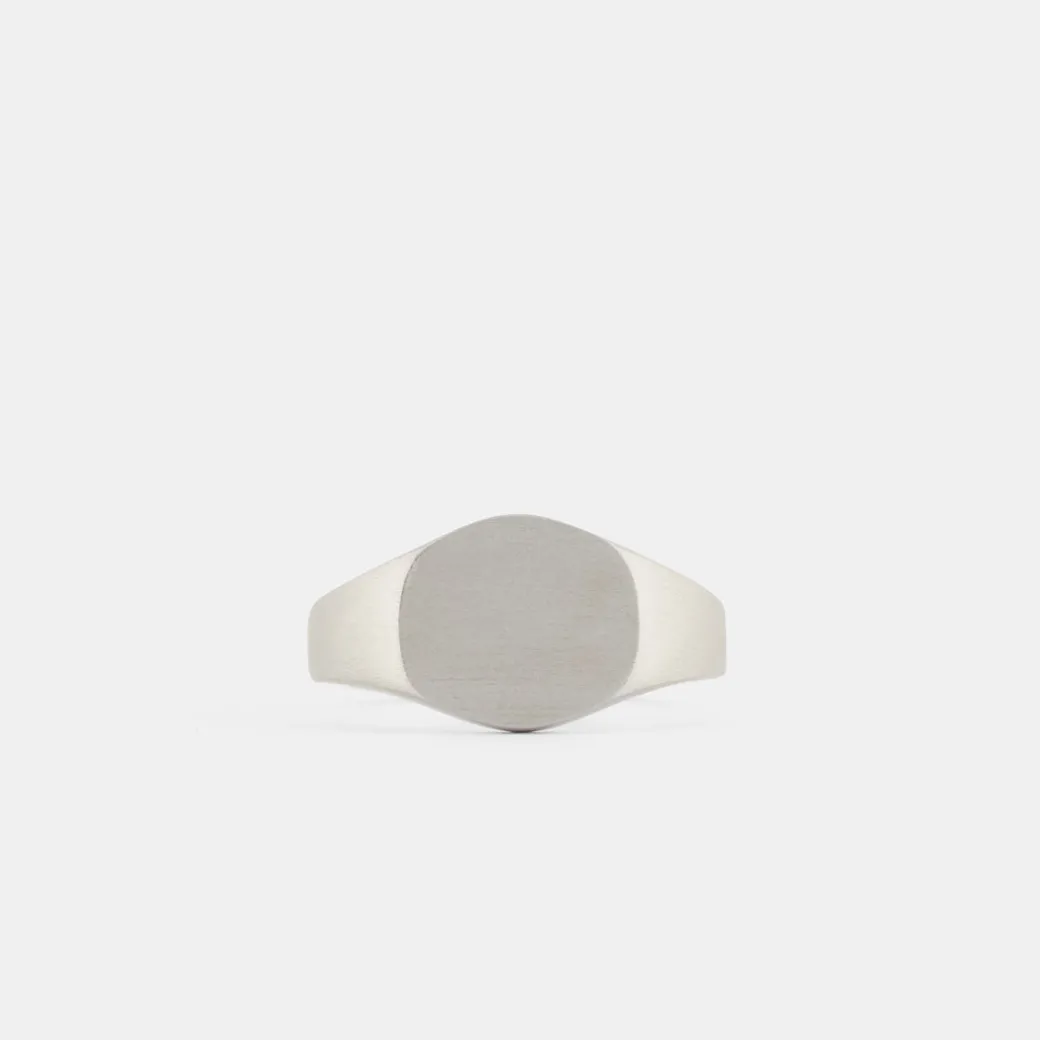 Silver Brushed Round Ring