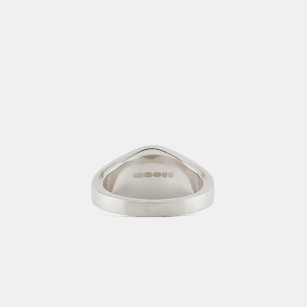 Silver Brushed Round Ring