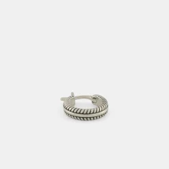 Silver Cable Hoop Earring