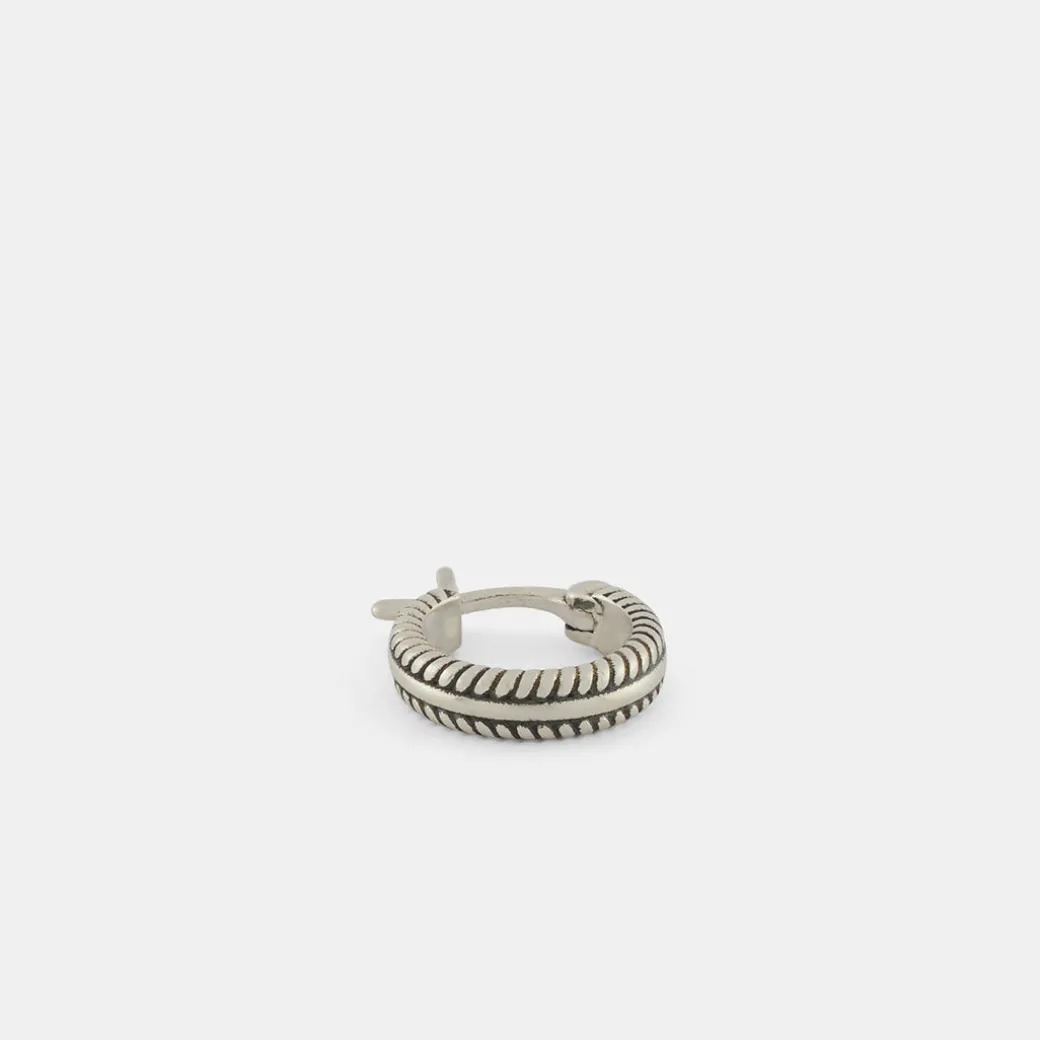 Silver Cable Hoop Earring