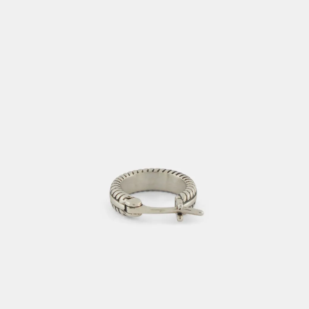 Silver Cable Hoop Earring