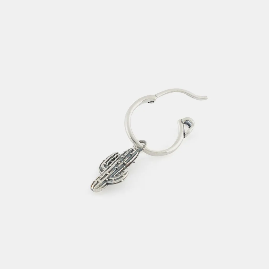 Silver Cactus Earring