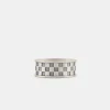 Silver Checkered Ring