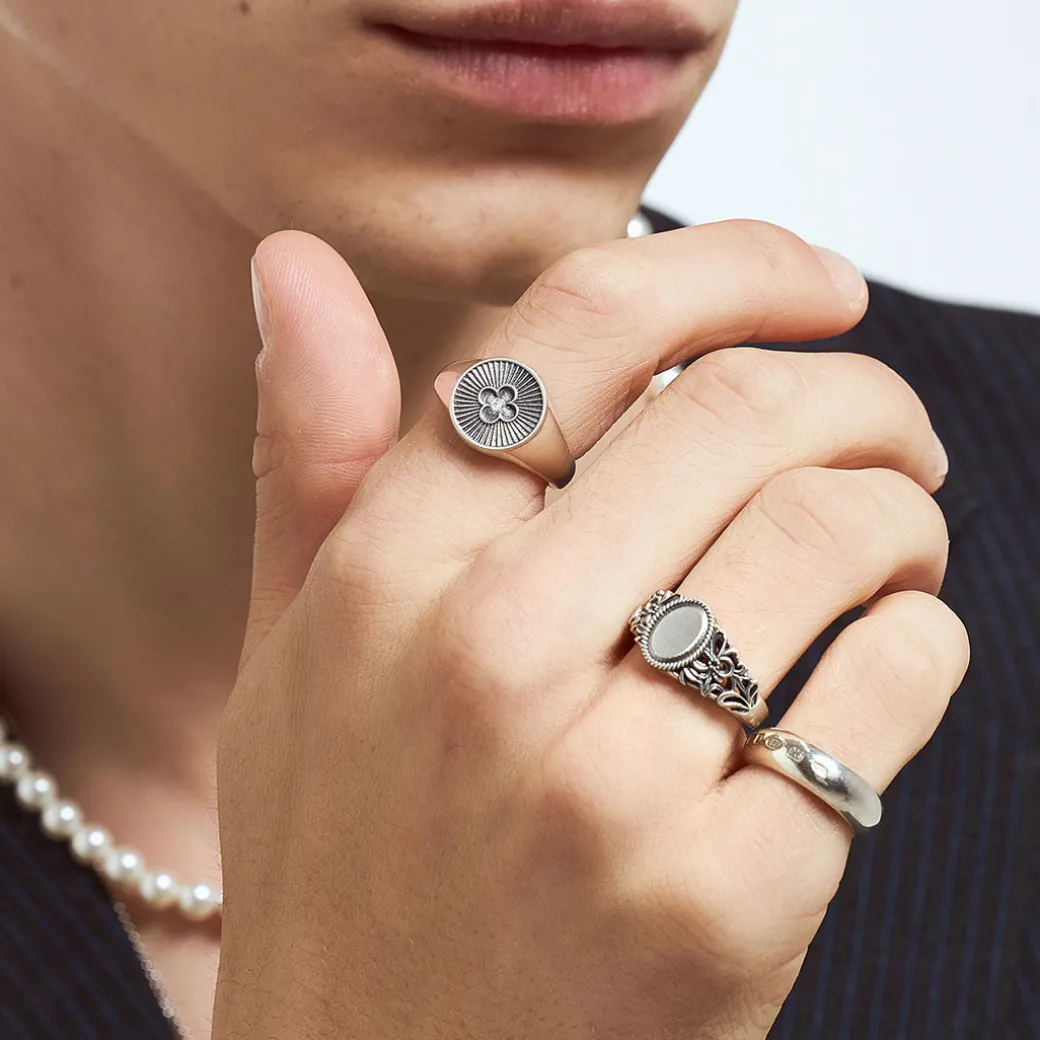 Silver Clover Ring
