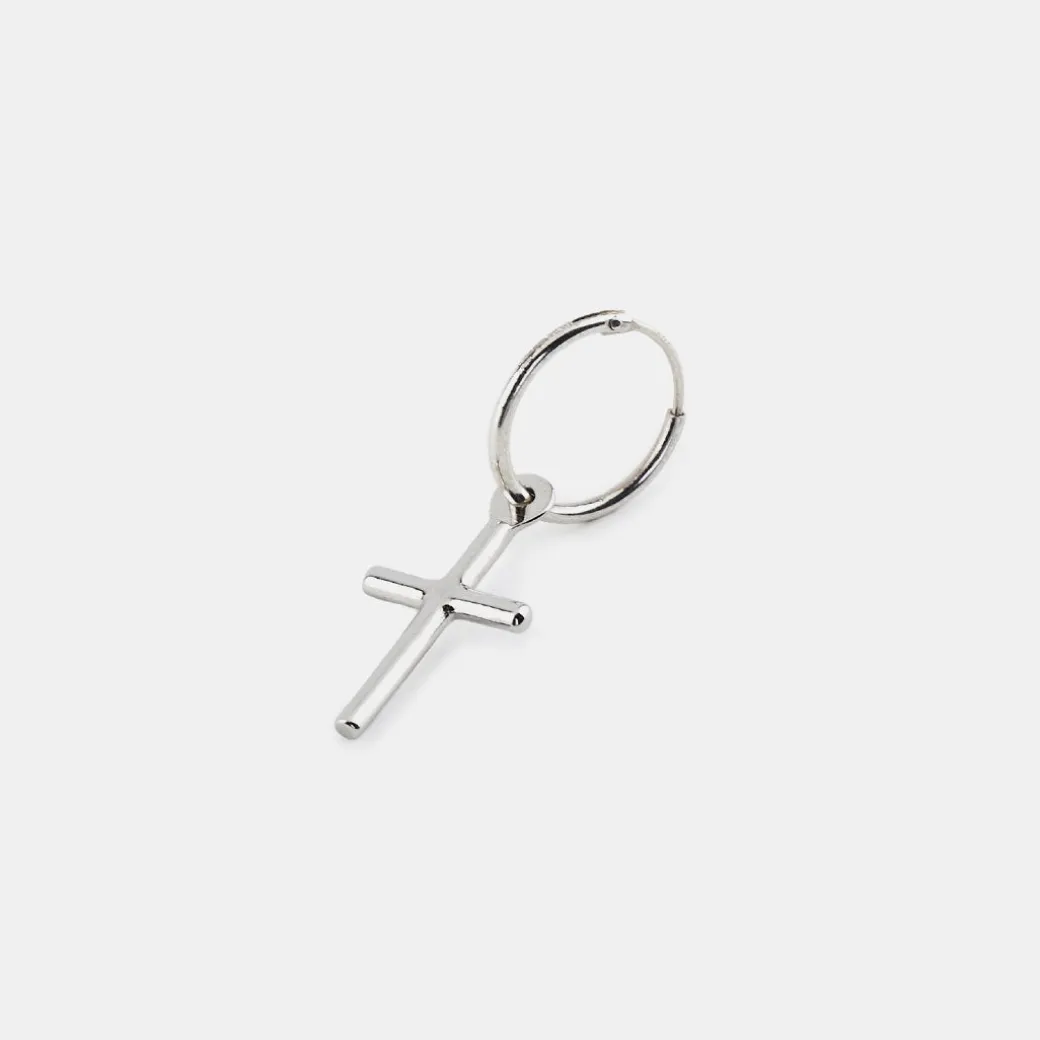 Silver Cross Earring