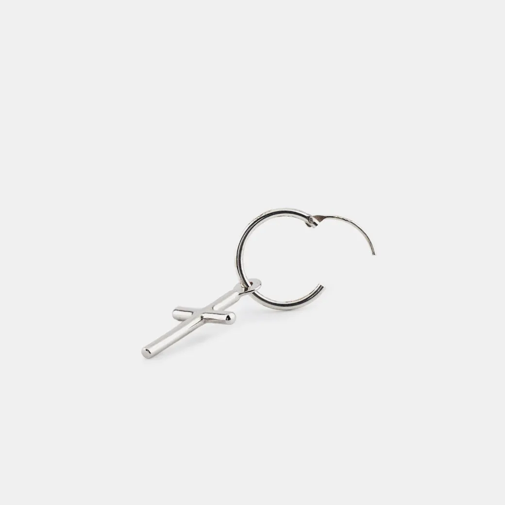 Silver Cross Earring