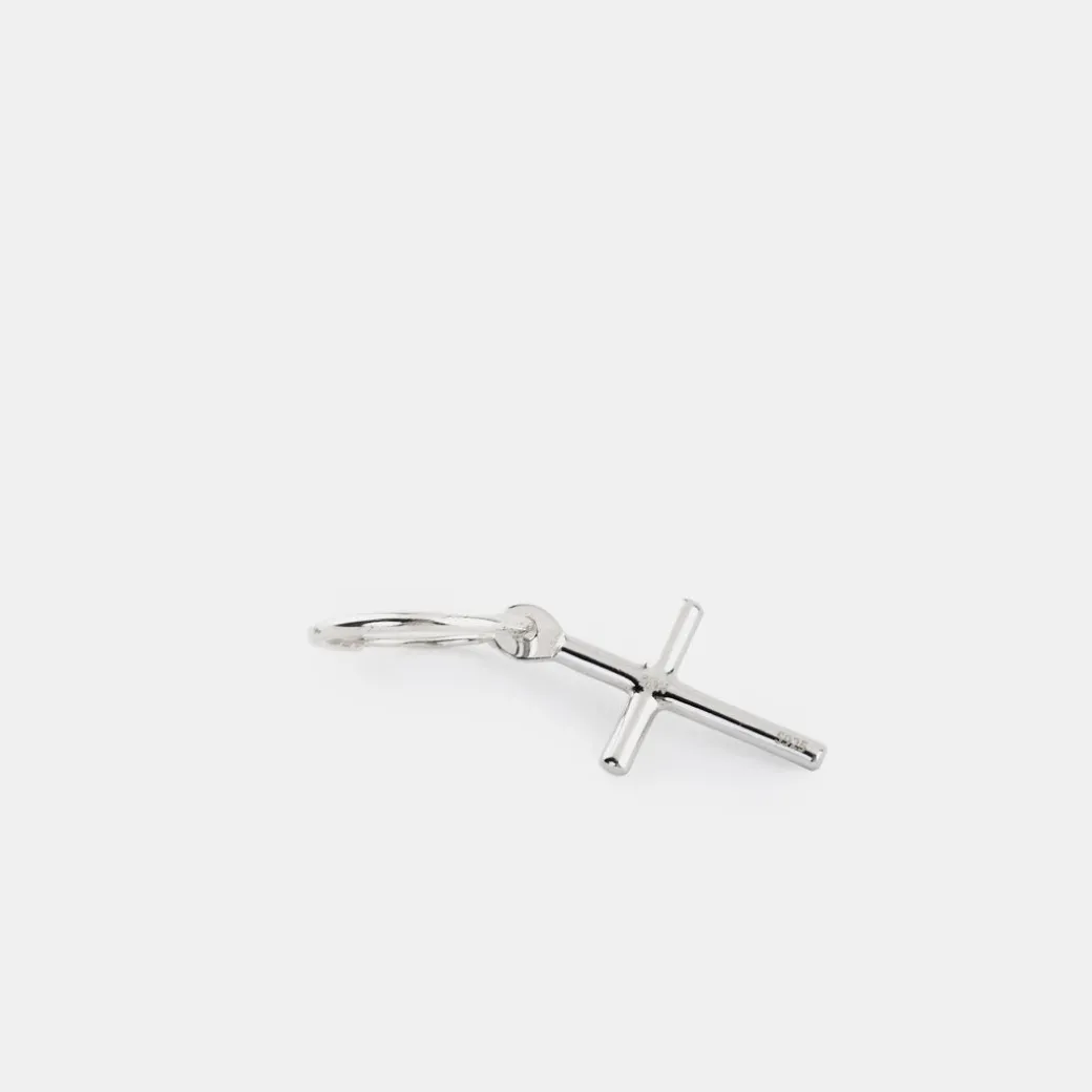 Silver Cross Earring
