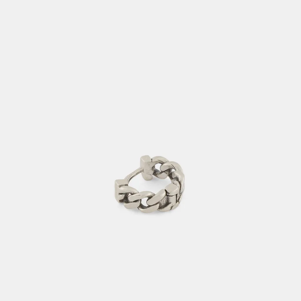 Silver Cuban Link Earring
