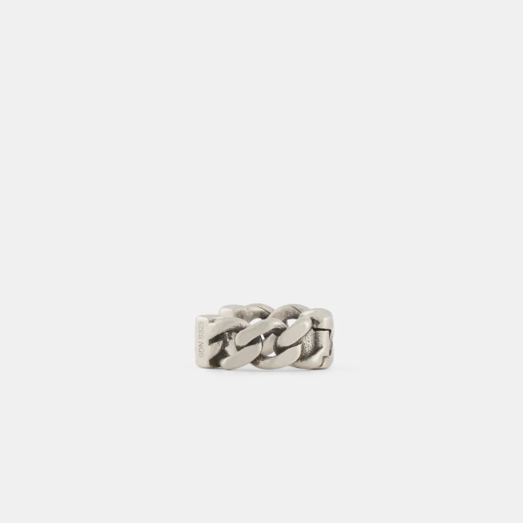 Silver Cuban Link Earring