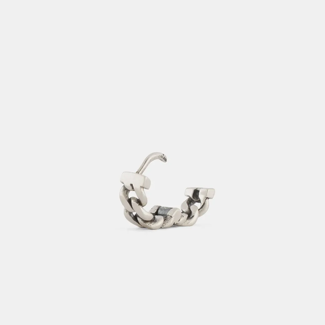 Silver Cuban Link Earring