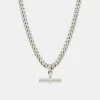 Silver Curb T-Bar Necklace