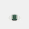 Silver Cushion Malachite Ring