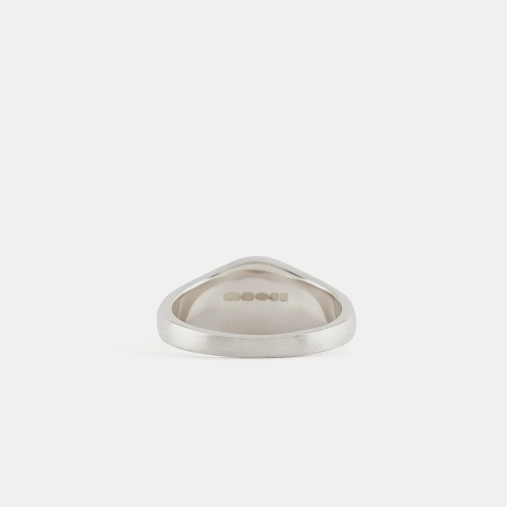 Silver Diamond Signet Ring