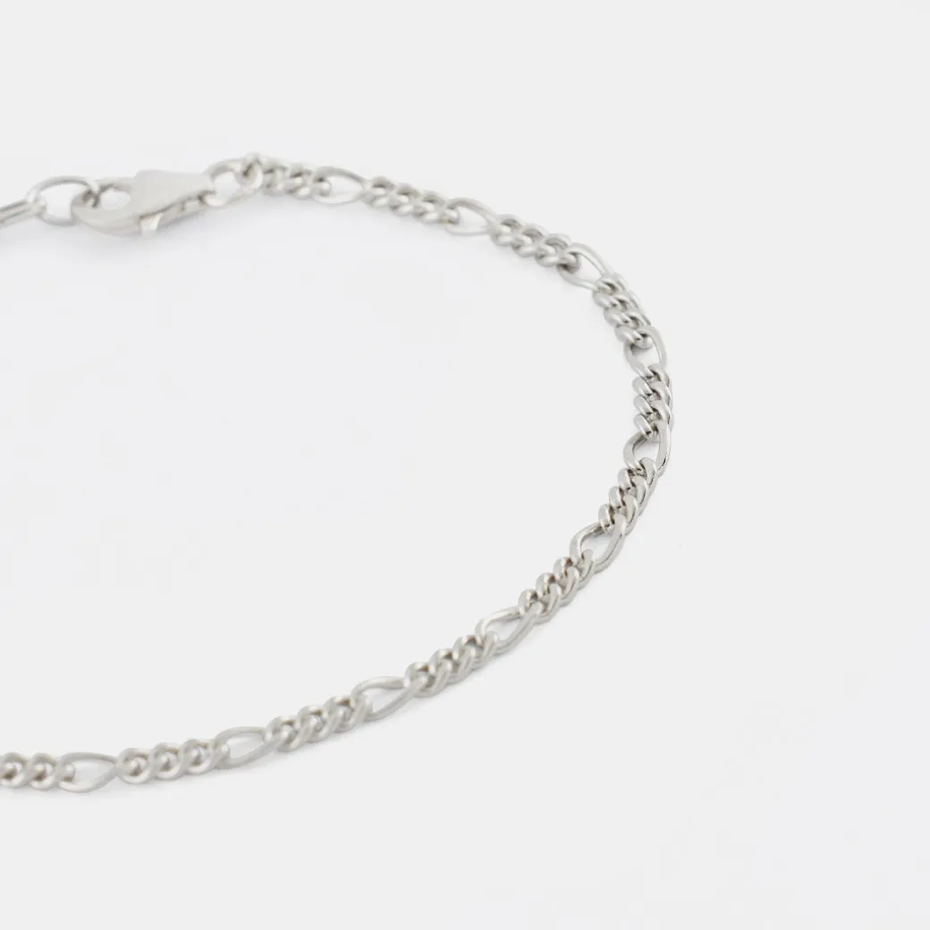 Silver Figaro Bracelet