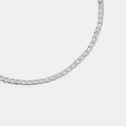 Silver Flat Cuban Chain Bracelet
