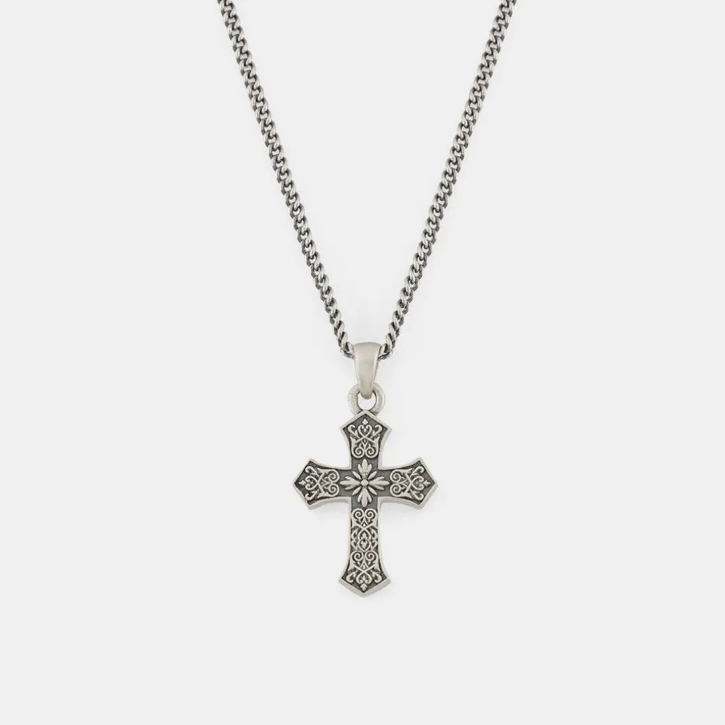 Silver Gothic Cross Necklace