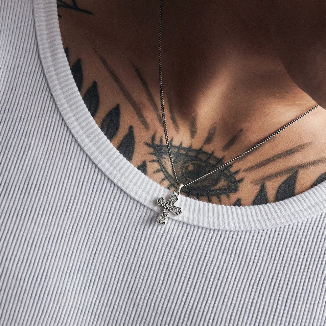 Silver Gothic Cross Necklace