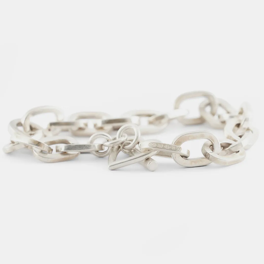 Silver Heart T-Bar Bracelet