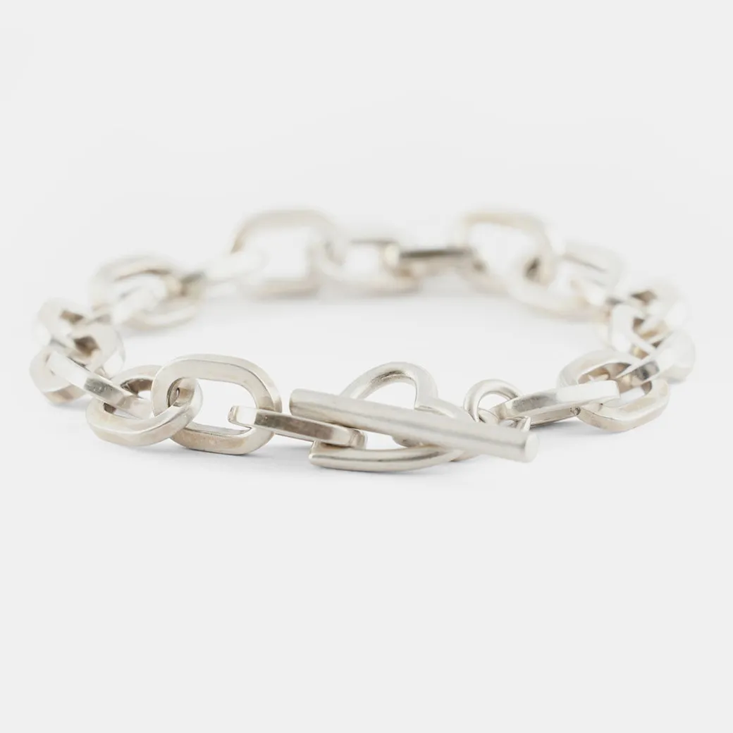 Silver Heart T-Bar Bracelet
