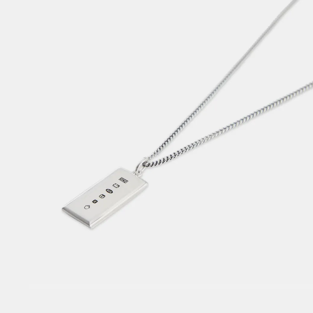 Silver Ingot Pendant Necklace