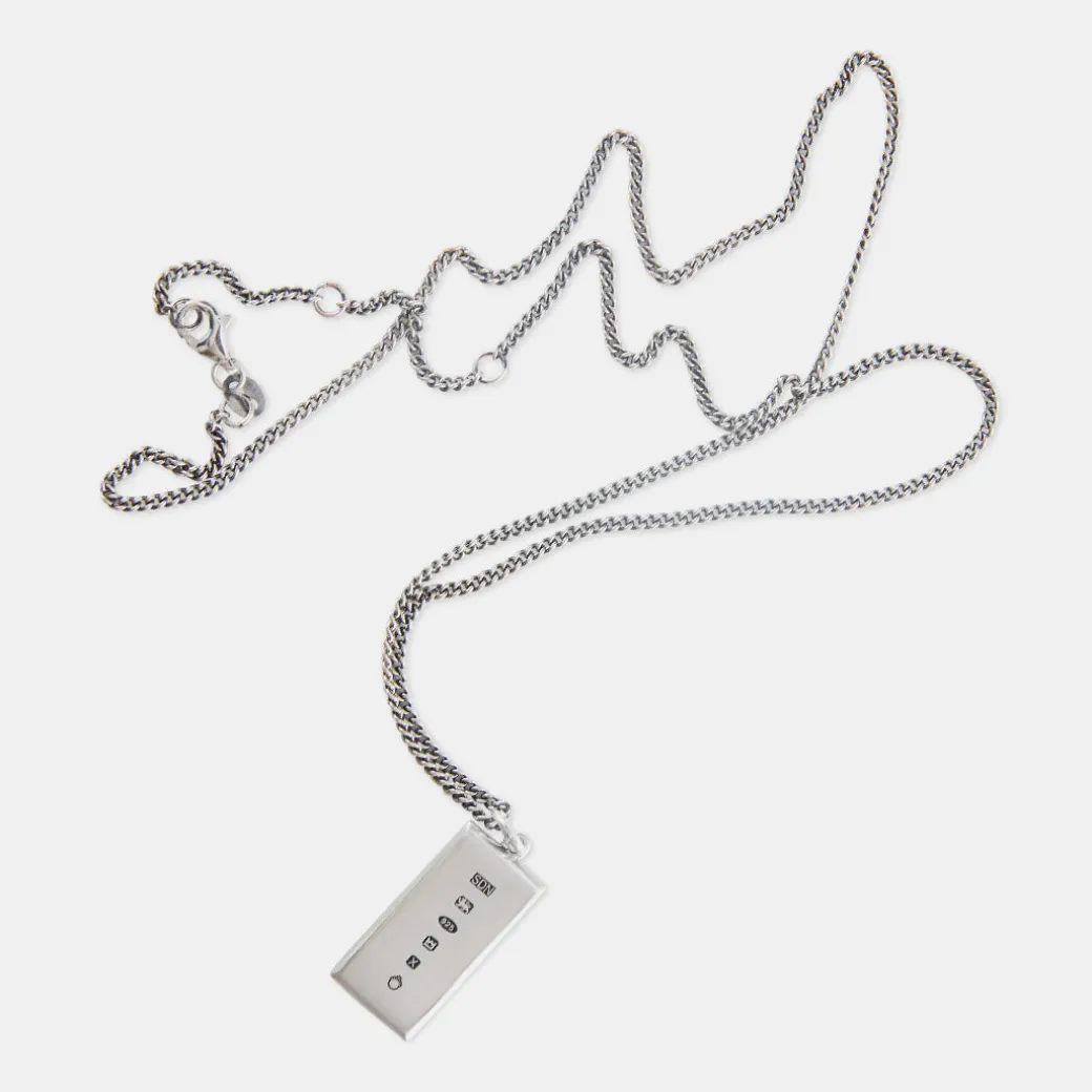 Silver Ingot Pendant Necklace
