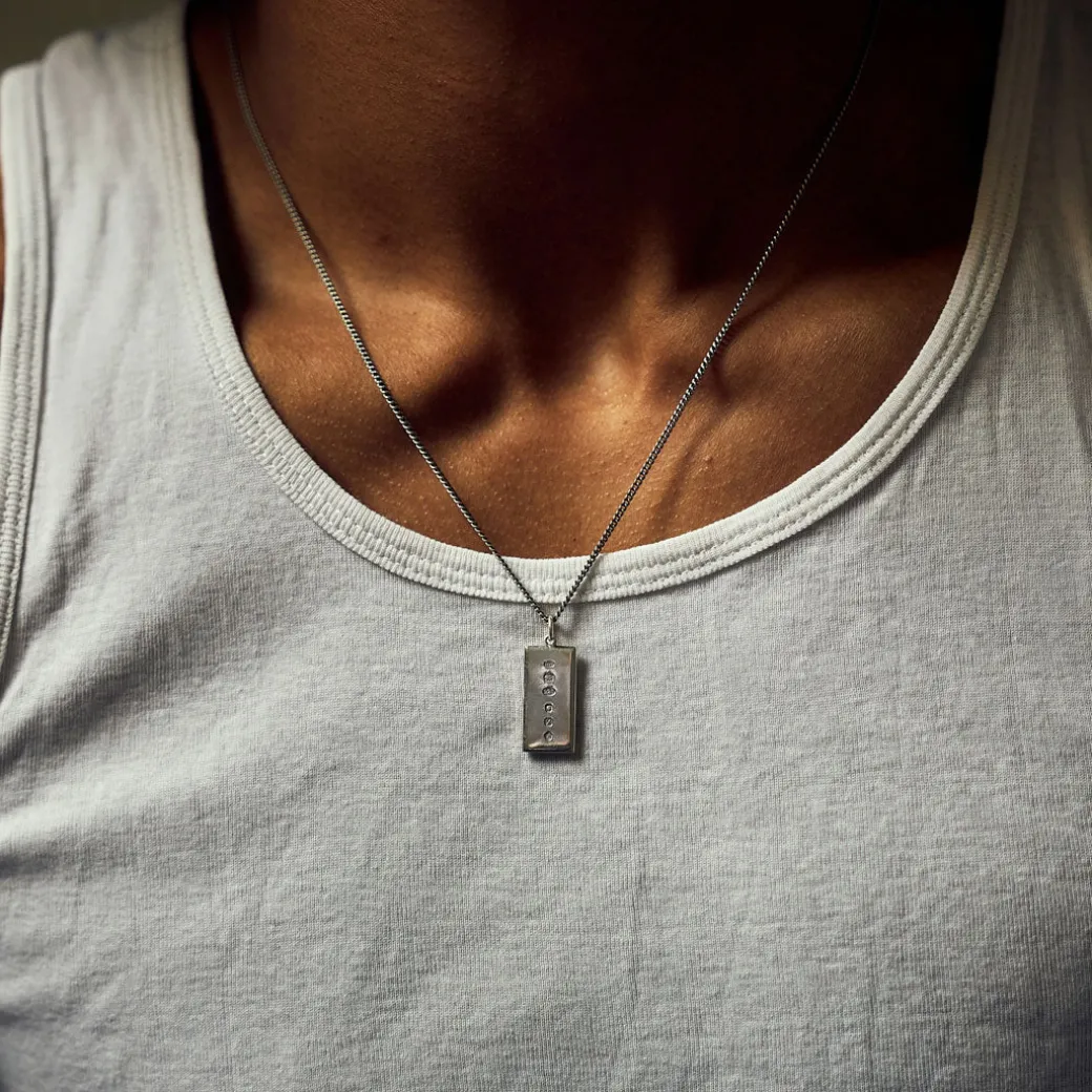 Silver Ingot Pendant Necklace