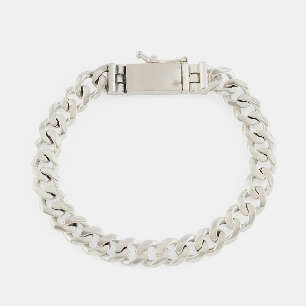 Silver 8mm Curb Bracelet