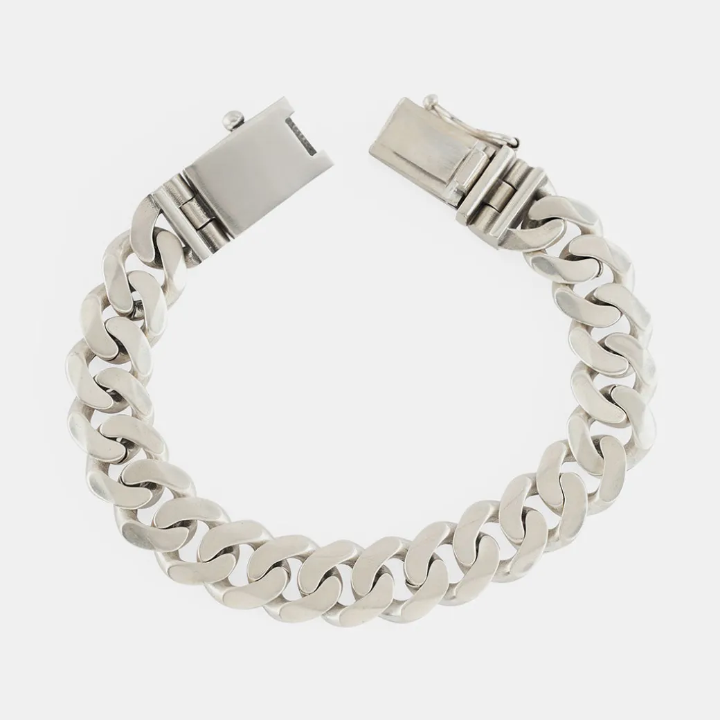 Silver 12mm Curb Bracelet