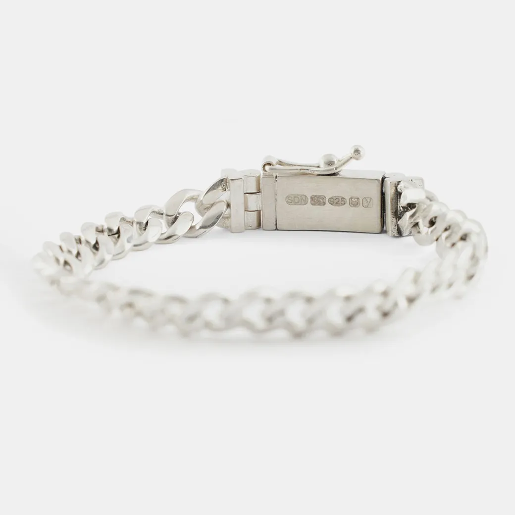 Silver 8mm Curb Bracelet