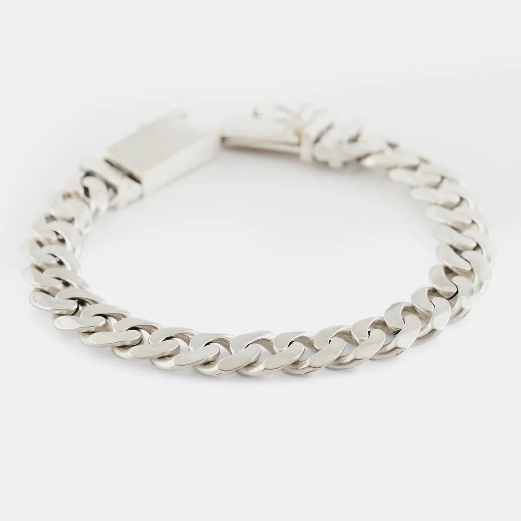 Silver 10mm Curb Bracelet